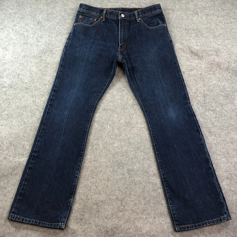 Levis 517 Mens Jeans 35x32 Bootcut Blue Dark Wash Regular Fit Denim Mid Rise
